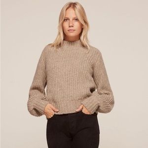 Doen Lulu Mockneck Alpaca Sweater Oatmeal S